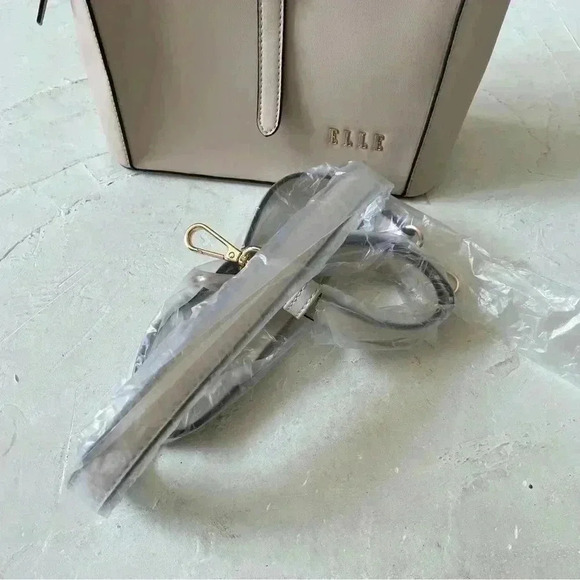 ELLE Shoulder Bag Two Way Crossbody Bag Beige Khaki - Picture 7 of 14